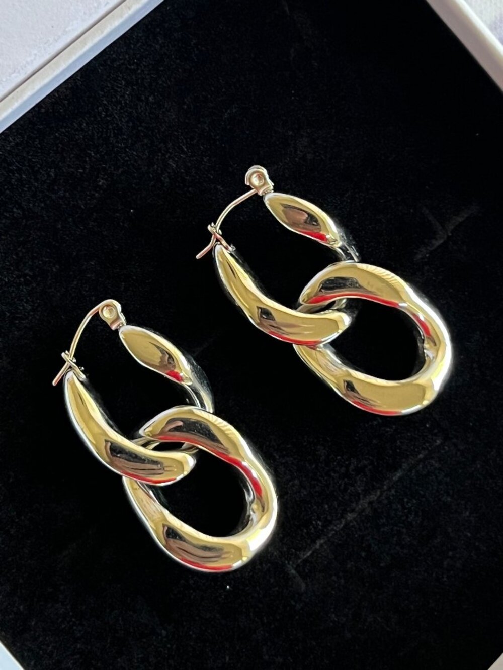 Silver Chunky Chain Link Earrings